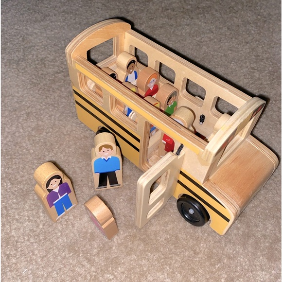 Melissa & Doug Toys Melissa Doug Wooden School Bus With Wooden